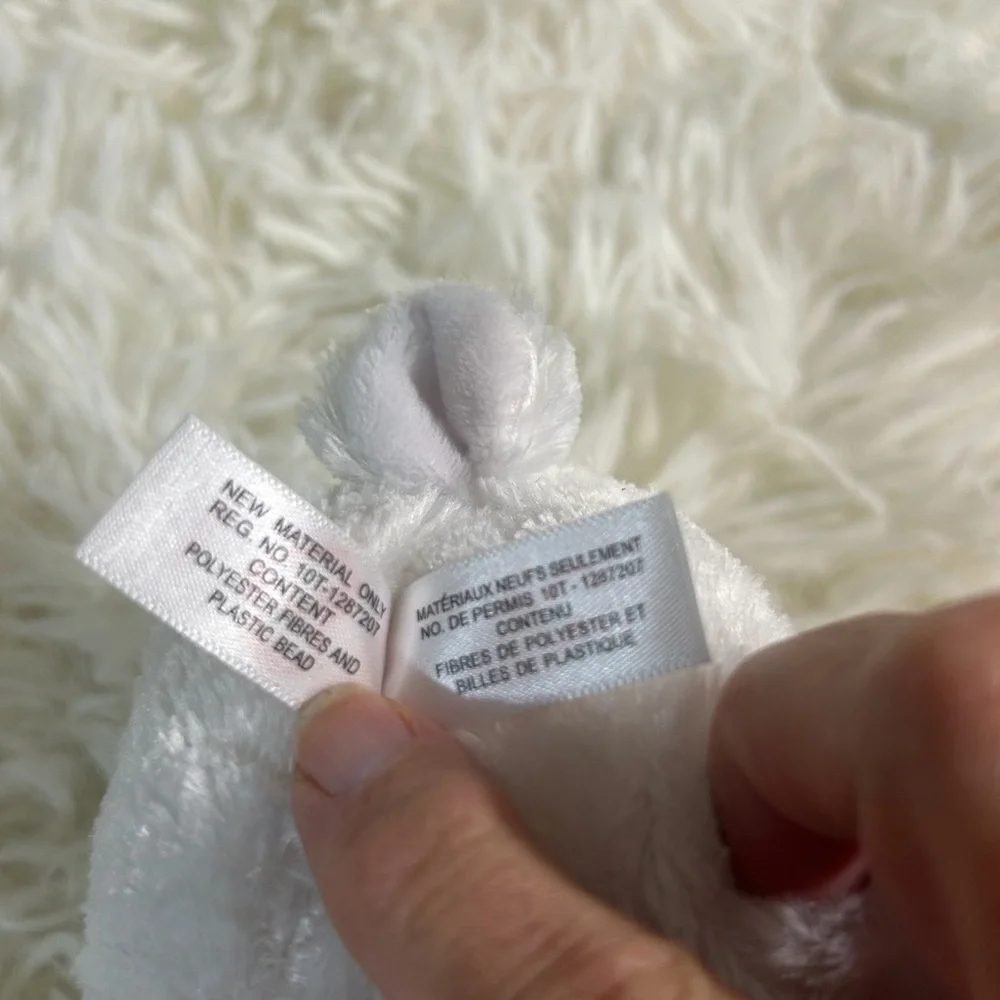 Ty Cotton White and Pink Plush Bunny Toy